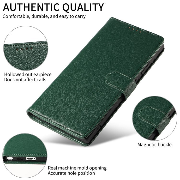 For Samsung Galaxy S23 Ultra Leather Case Litchi Texture RFID Blocking Wallet Stand Phone Cover - Green