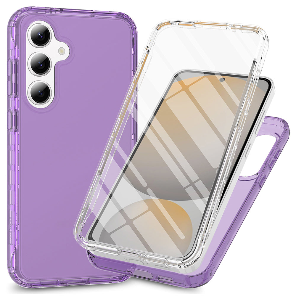 For Samsung Galaxy A16 5G / 4G Case PC+TPU Phone Cover with Clear PET Screen Film - Purple