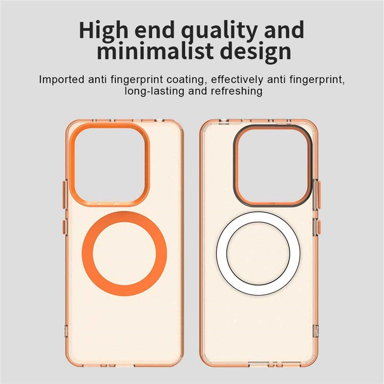 Candy Series For Xiaomi Redmi Note 14 5G Case Compatible with MagSafe PC+TPU+PET Anti-Drop Phone Cover - Orange