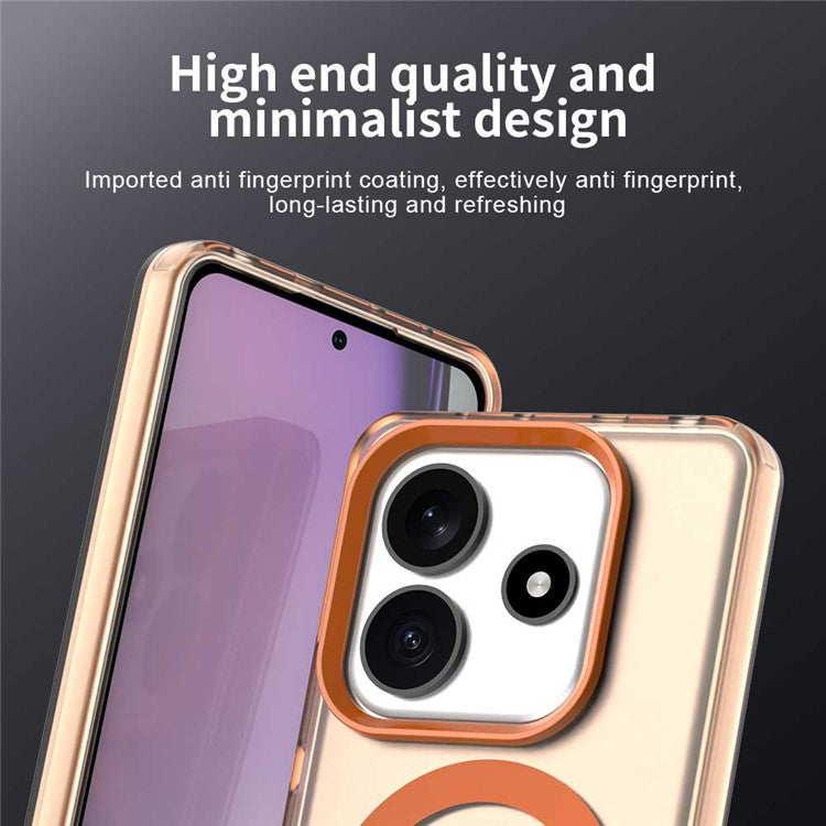 Candy Series For Xiaomi Redmi Note 14 5G Case Compatible with MagSafe PC+TPU+PET Anti-Drop Phone Cover - Orange