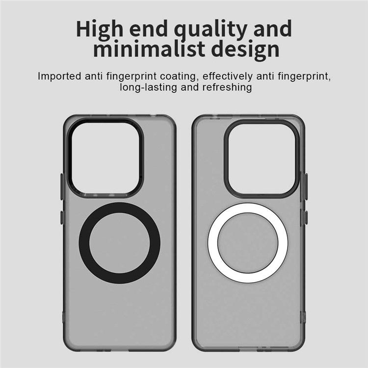 Candy Series For Xiaomi Redmi Note 14 5G Case Compatible with MagSafe PC+TPU+PET Anti-Drop Phone Cover - Black