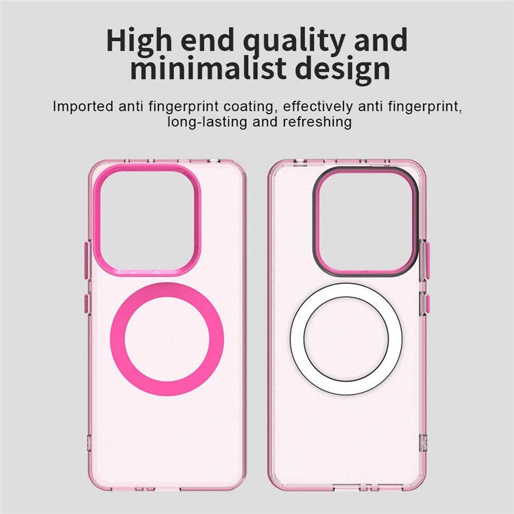 Candy Series For Xiaomi Redmi Note 14 5G Case Compatible with MagSafe PC+TPU+PET Anti-Drop Phone Cover - Red