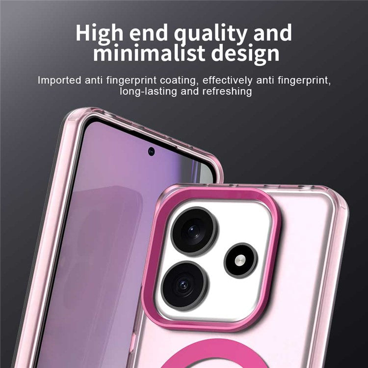Candy Series For Xiaomi Redmi Note 14 5G Case Compatible with MagSafe PC+TPU+PET Anti-Drop Phone Cover - Red