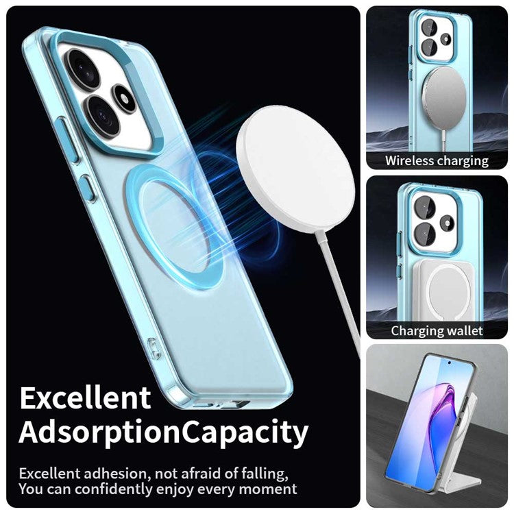 Candy Series For Xiaomi Redmi Note 14 5G Case Compatible with MagSafe PC+TPU+PET Anti-Drop Phone Cover - Blue