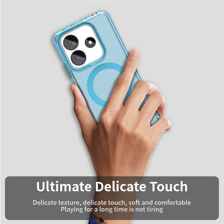 Candy Series For Xiaomi Redmi Note 14 5G Case Compatible with MagSafe PC+TPU+PET Anti-Drop Phone Cover - Blue