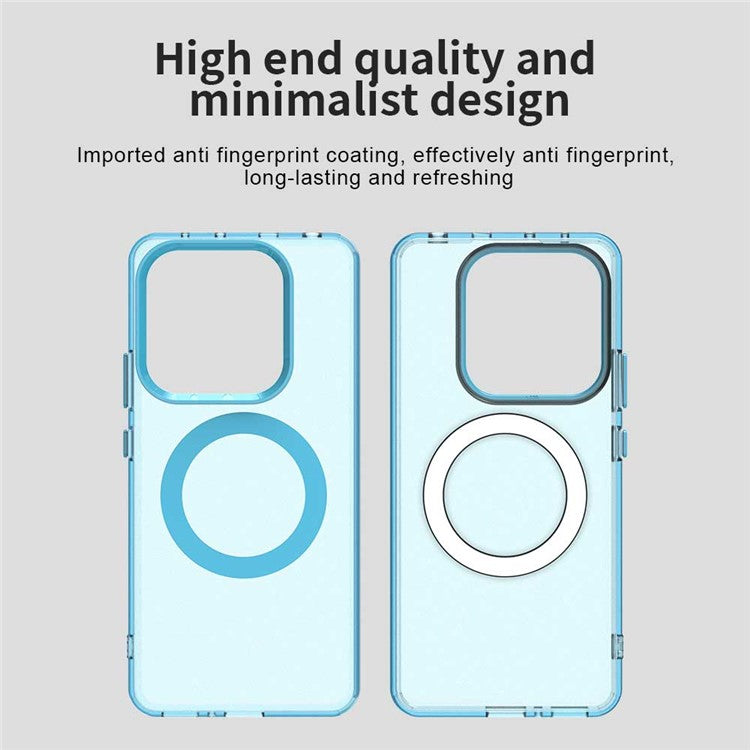 Candy Series For Xiaomi Redmi Note 14 5G Case Compatible with MagSafe PC+TPU+PET Anti-Drop Phone Cover - Blue