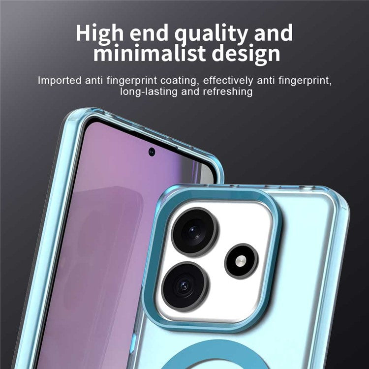 Candy Series For Xiaomi Redmi Note 14 5G Case Compatible with MagSafe PC+TPU+PET Anti-Drop Phone Cover - Blue