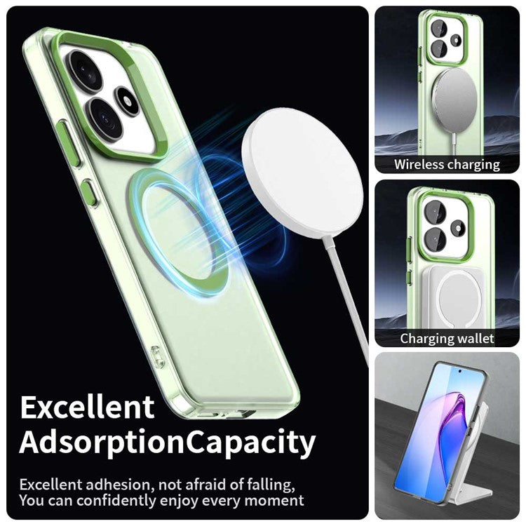 Candy Series For Xiaomi Redmi Note 14 5G Case Compatible with MagSafe PC+TPU+PET Anti-Drop Phone Cover - Green