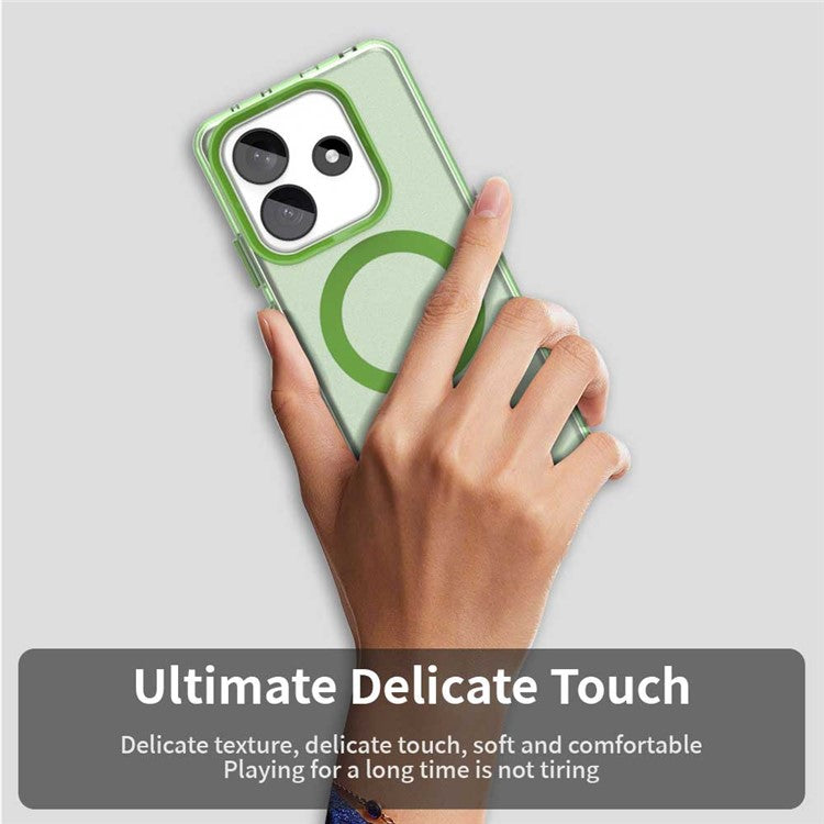 Candy Series For Xiaomi Redmi Note 14 5G Case Compatible with MagSafe PC+TPU+PET Anti-Drop Phone Cover - Green