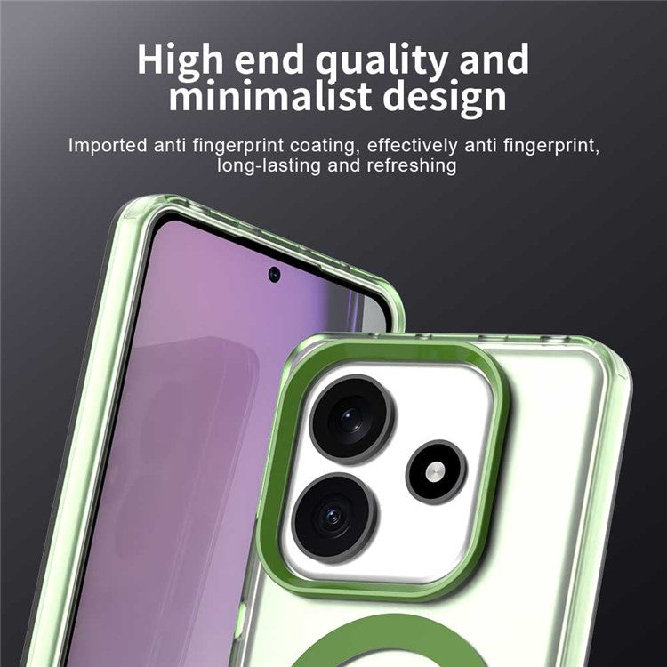 Candy Series For Xiaomi Redmi Note 14 5G Case Compatible with MagSafe PC+TPU+PET Anti-Drop Phone Cover - Green