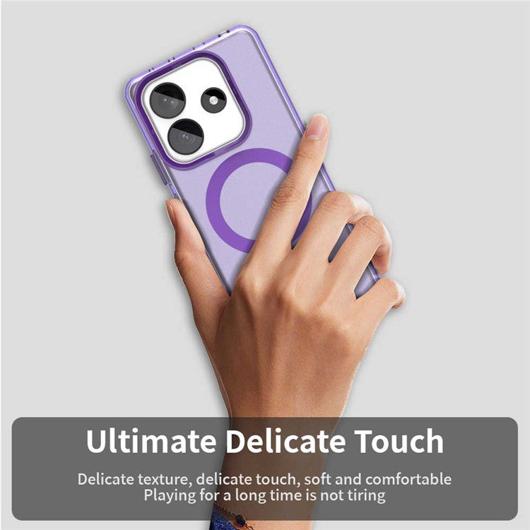 Candy Series For Xiaomi Redmi Note 14 5G Case Compatible with MagSafe PC+TPU+PET Anti-Drop Phone Cover - Purple
