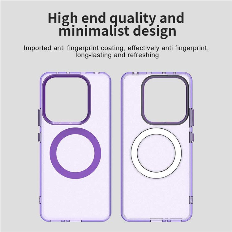 Candy Series For Xiaomi Redmi Note 14 5G Case Compatible with MagSafe PC+TPU+PET Anti-Drop Phone Cover - Purple