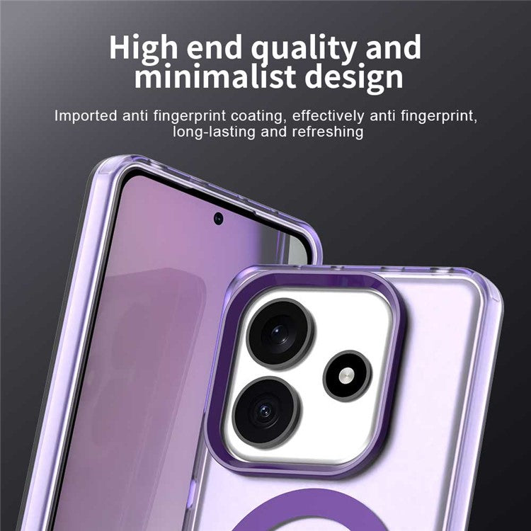 Candy Series For Xiaomi Redmi Note 14 5G Case Compatible with MagSafe PC+TPU+PET Anti-Drop Phone Cover - Purple