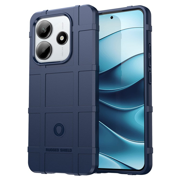 For Xiaomi Redmi Note 14 5G Case Grid Design Soft TPU Scratch-Proof Phone Cover - Blue