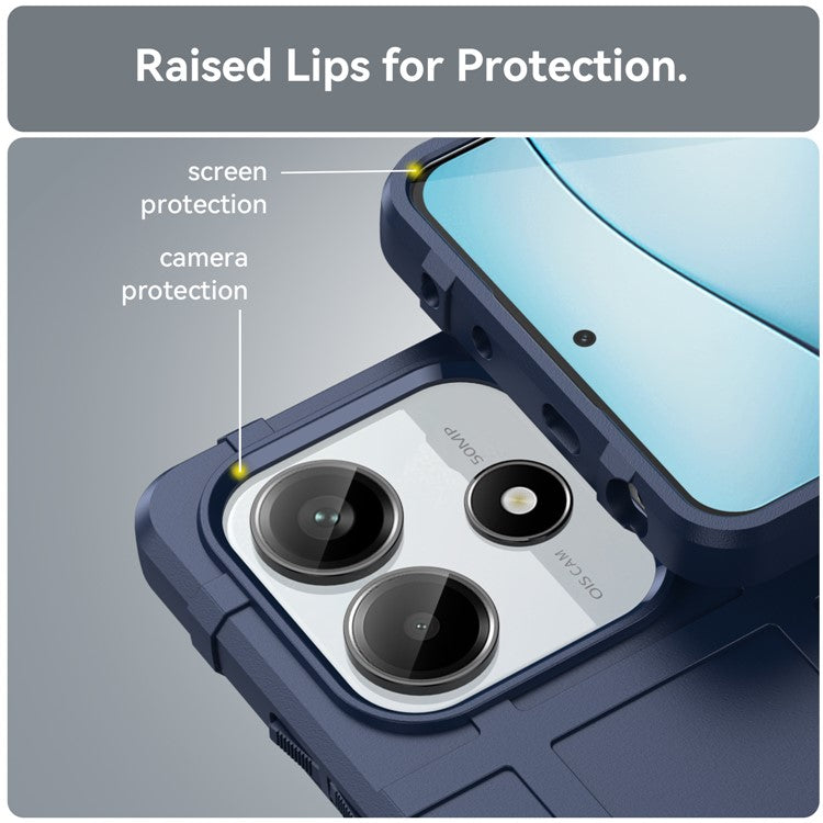 For Xiaomi Redmi Note 14 5G Case Grid Design Soft TPU Scratch-Proof Phone Cover - Blue