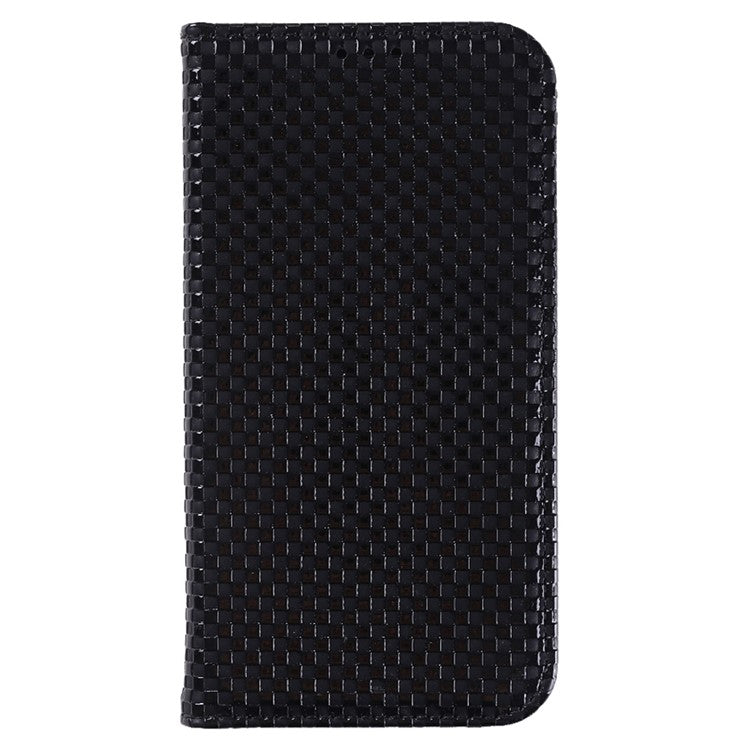 Grid Texture Phone Case for Asus ROG Phone II ZS660KL, PU Leather Magnetic Auto-absorbed Wallet Stand Full Protection Cover - Black