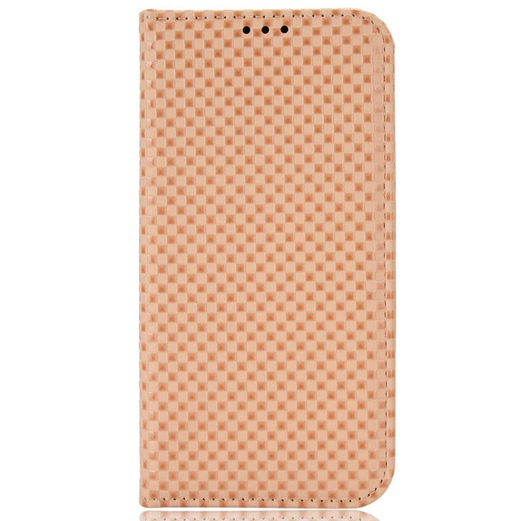 Grid Texture Phone Case for Asus ROG Phone II ZS660KL, PU Leather Magnetic Auto-absorbed Wallet Stand Full Protection Cover - Beige