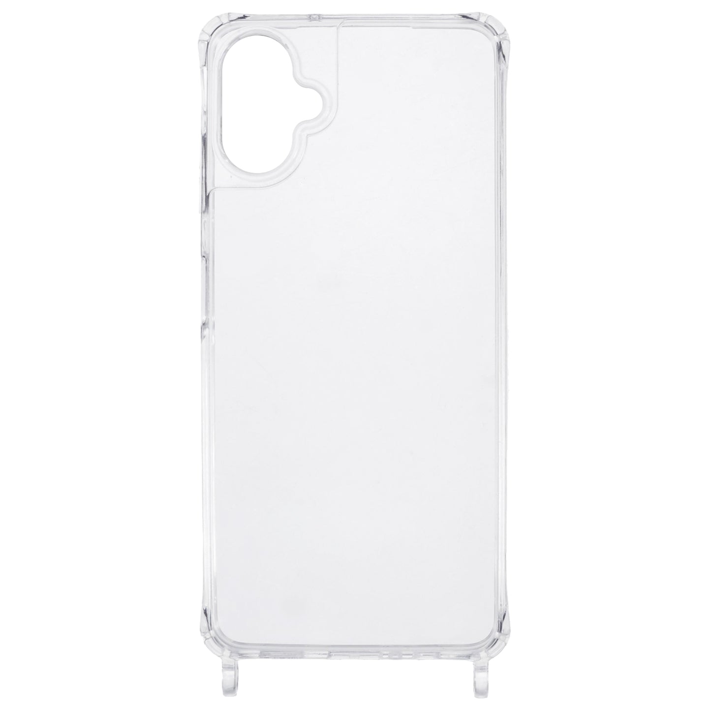 For Samsung Galaxy A06 Case PC+TPU 1.5mm Clear Phone Cover with Lanyard Holes