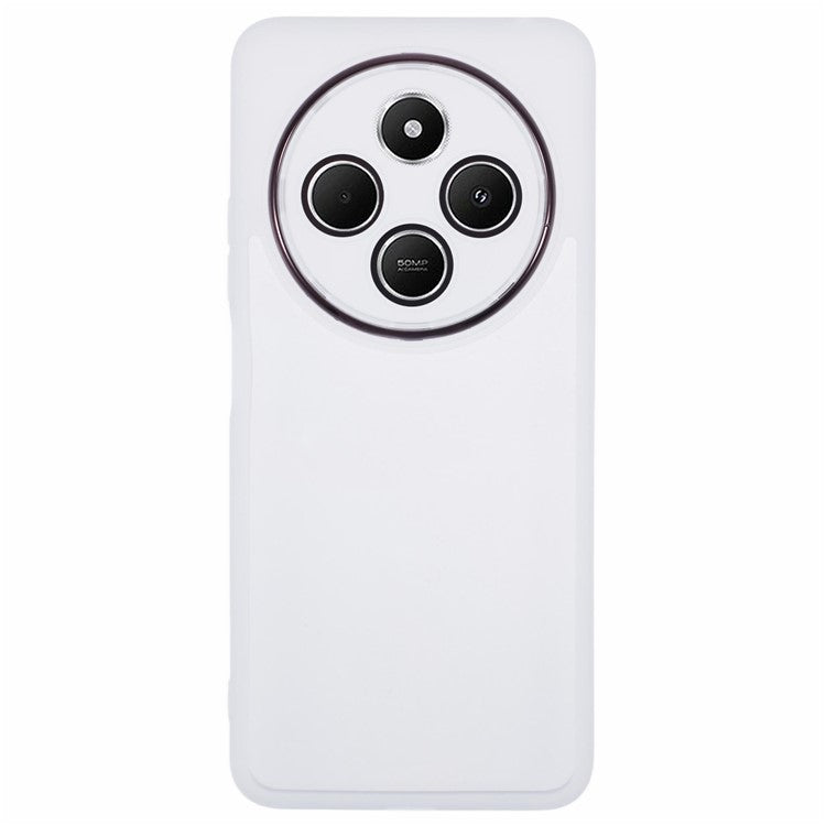 TPU Case For Xiaomi Redmi 14C 4G / 14R 5G / Poco C75 4G Electroplated Camera Frame Phone Cover - Transparent White