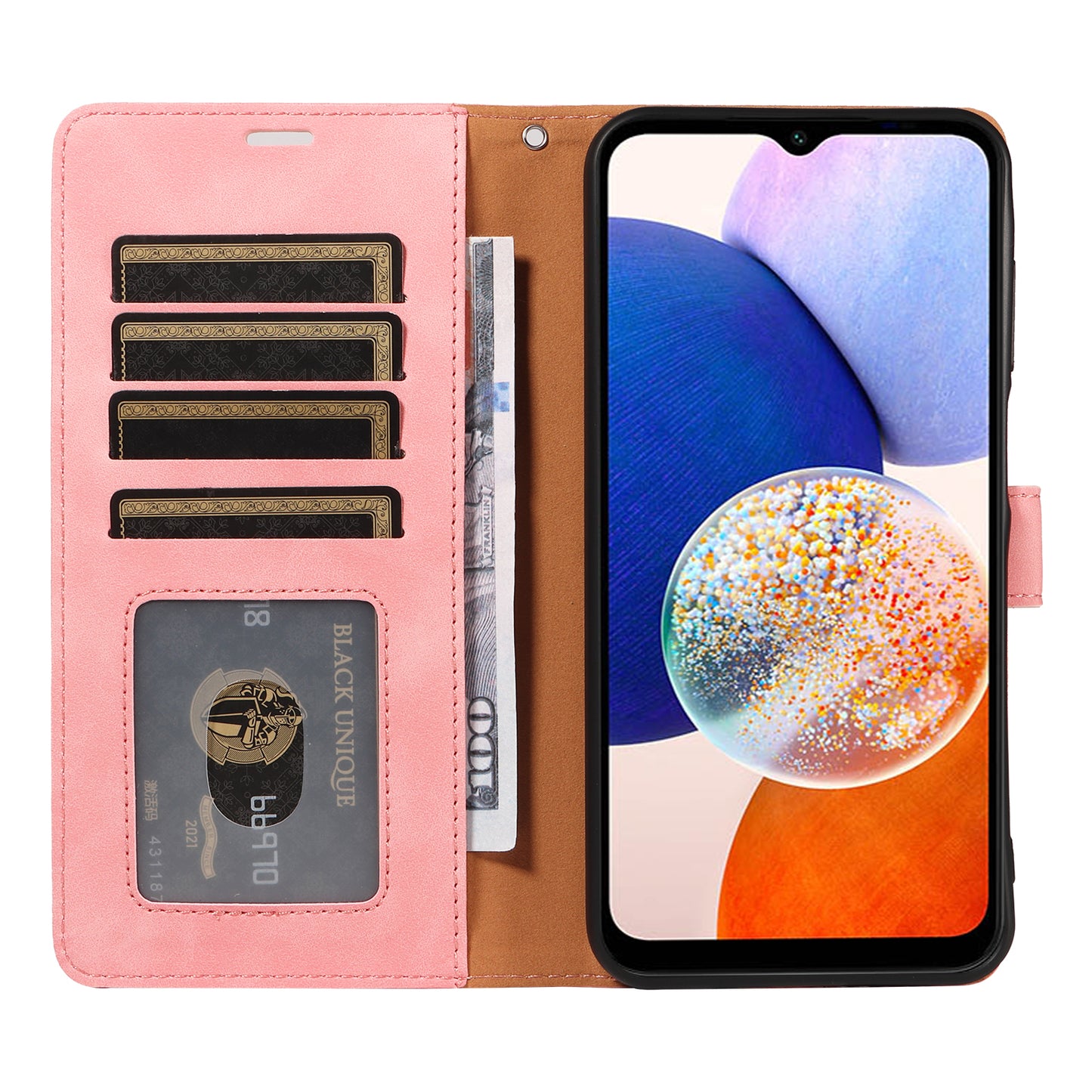 For Samsung Galaxy A16 5G / 4G Case with Thickened Strap RFID Blocking Wallet Stand Leather Flip Phone Cover - Pink