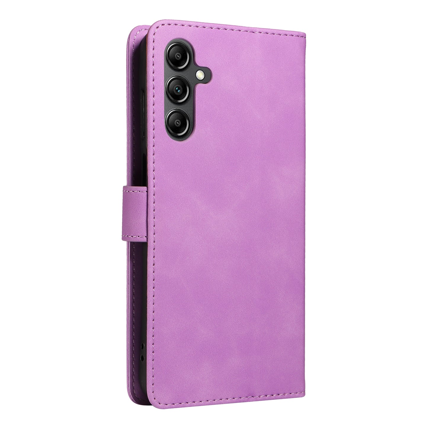 For Samsung Galaxy A16 5G / 4G Case with Thickened Strap RFID Blocking Wallet Stand Leather Flip Phone Cover - Purple