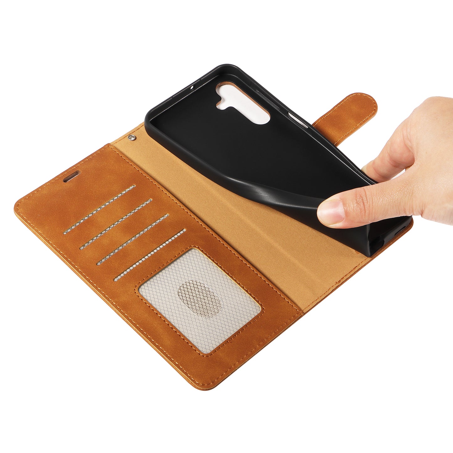 For Samsung Galaxy A16 5G / 4G Case with Thickened Strap RFID Blocking Wallet Stand Leather Flip Phone Cover - Brown