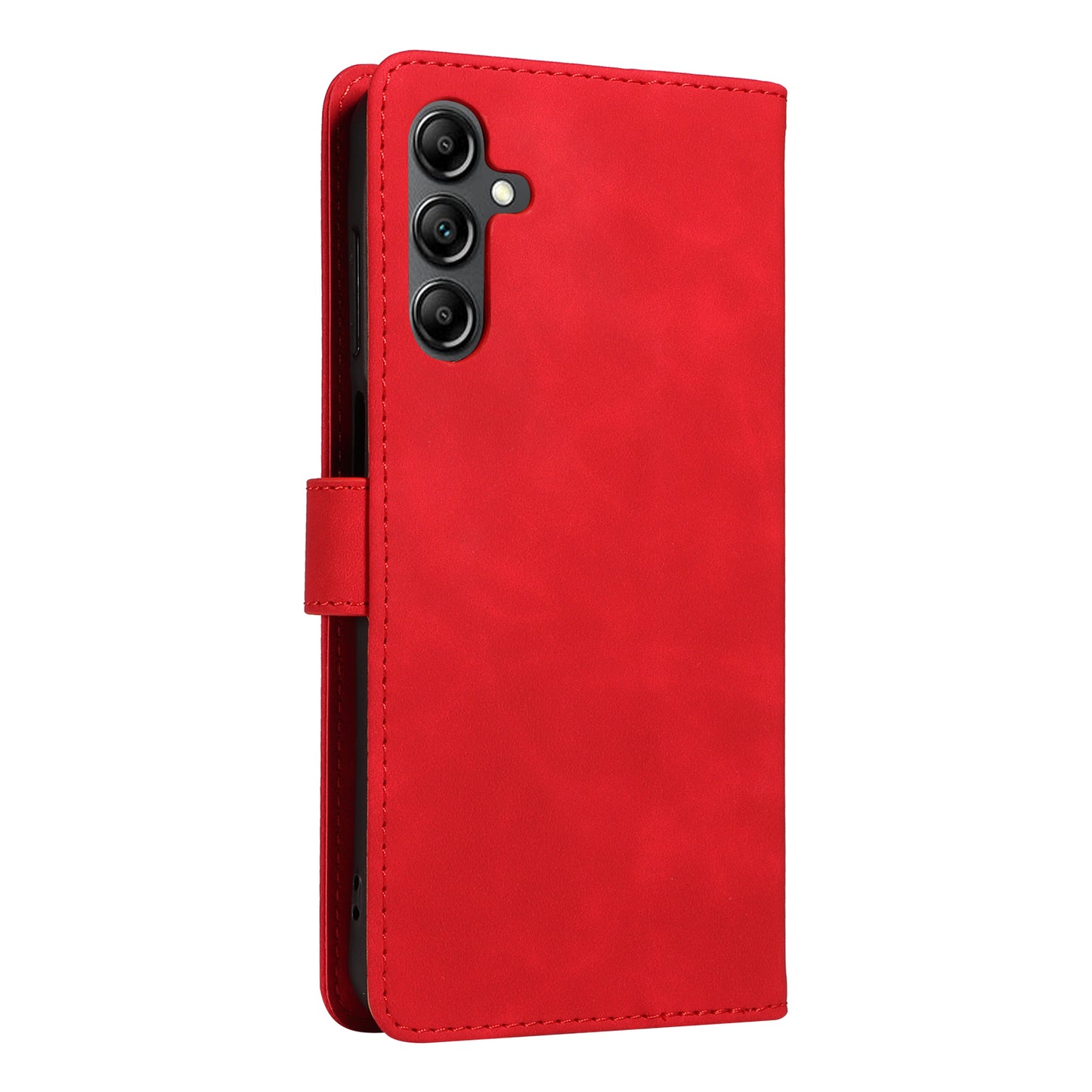 For Samsung Galaxy A16 5G / 4G Case with Thickened Strap RFID Blocking Wallet Stand Leather Flip Phone Cover - Red