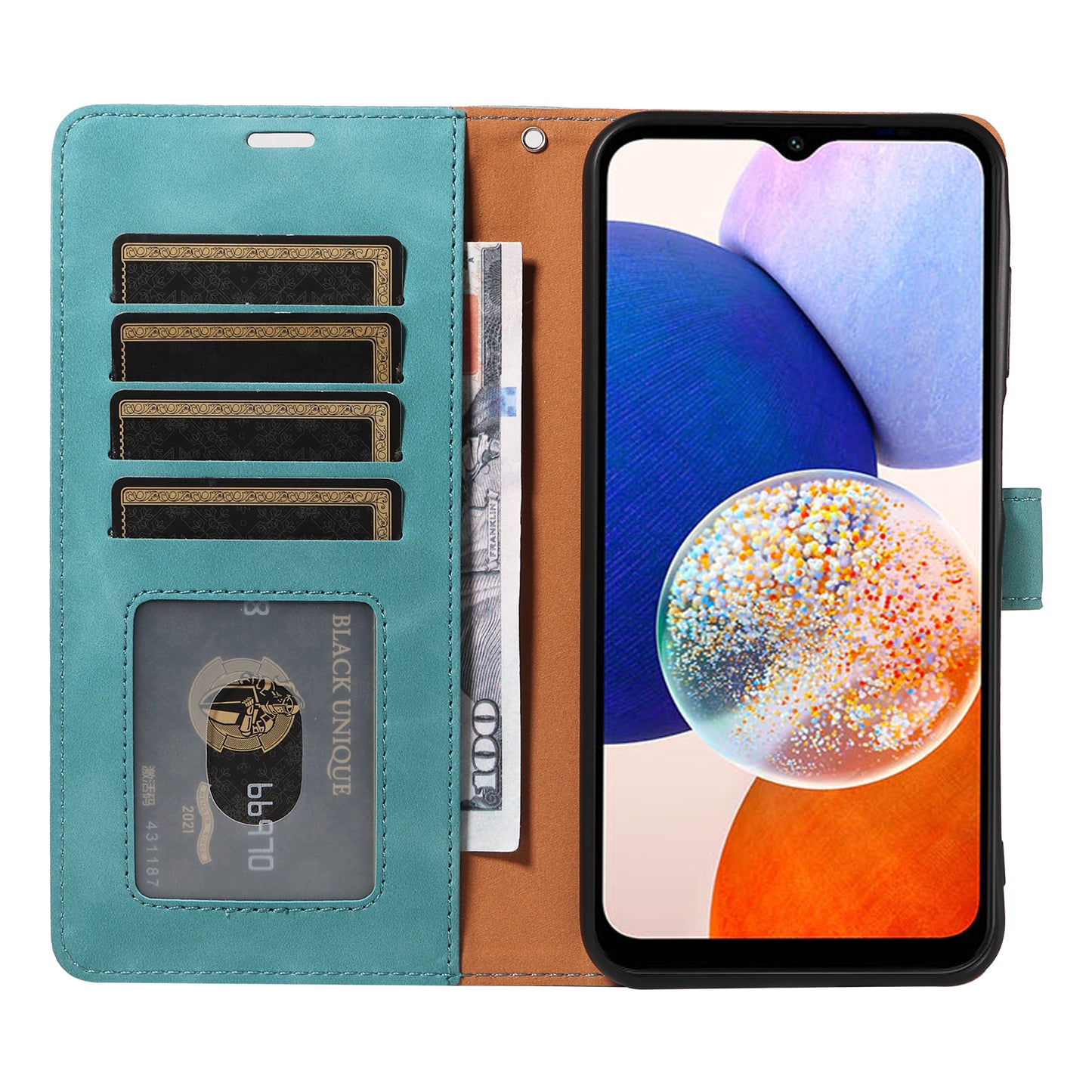 For Samsung Galaxy A16 5G / 4G Case with Thickened Strap RFID Blocking Wallet Stand Leather Flip Phone Cover - Green