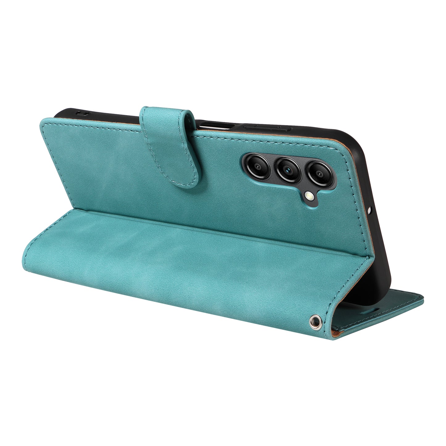 For Samsung Galaxy A16 5G / 4G Case with Thickened Strap RFID Blocking Wallet Stand Leather Flip Phone Cover - Green