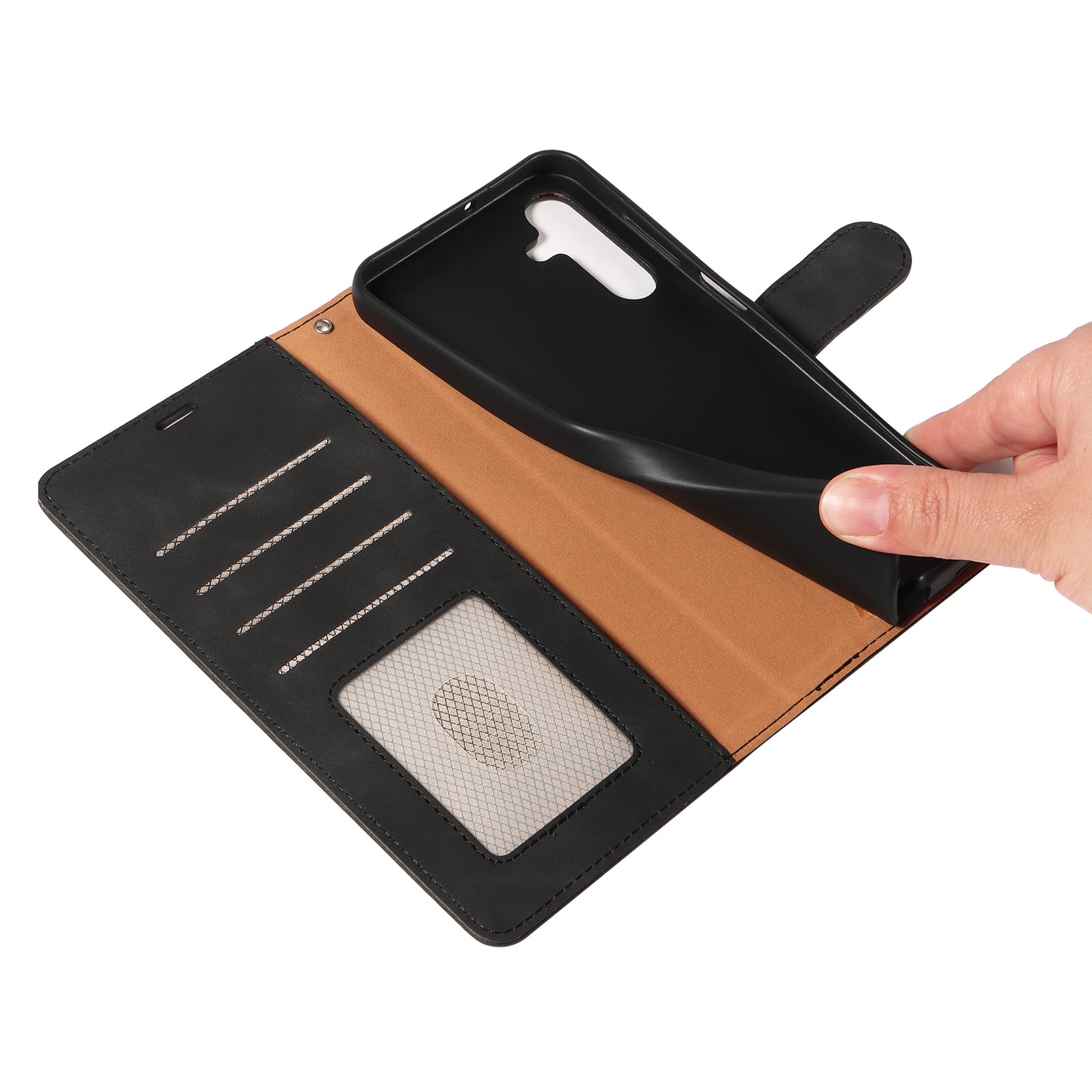 For Samsung Galaxy A16 5G / 4G Case with Thickened Strap RFID Blocking Wallet Stand Leather Flip Phone Cover - Black