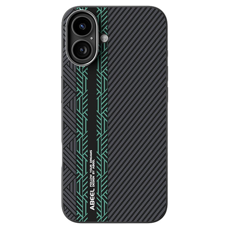 ABEEL For iPhone 16 Case PC + TPU + Aluminum Alloy + PU Leather Phone Cover Compatible with MagSafe - Texture 2