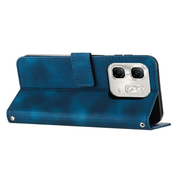 For Infinix Hot 50i 4G / Smart 9 4G Case Handbag Imprinted Triangle Leather Phone Cover - Sapphire