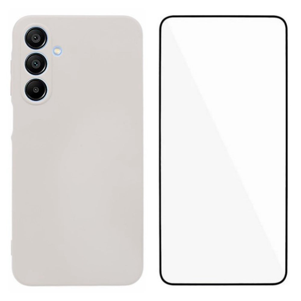 WANLONFENG RB2 Series for Samsung Galaxy A16 4G / 5G Case TPU Phone Cover with Screen Protector - White