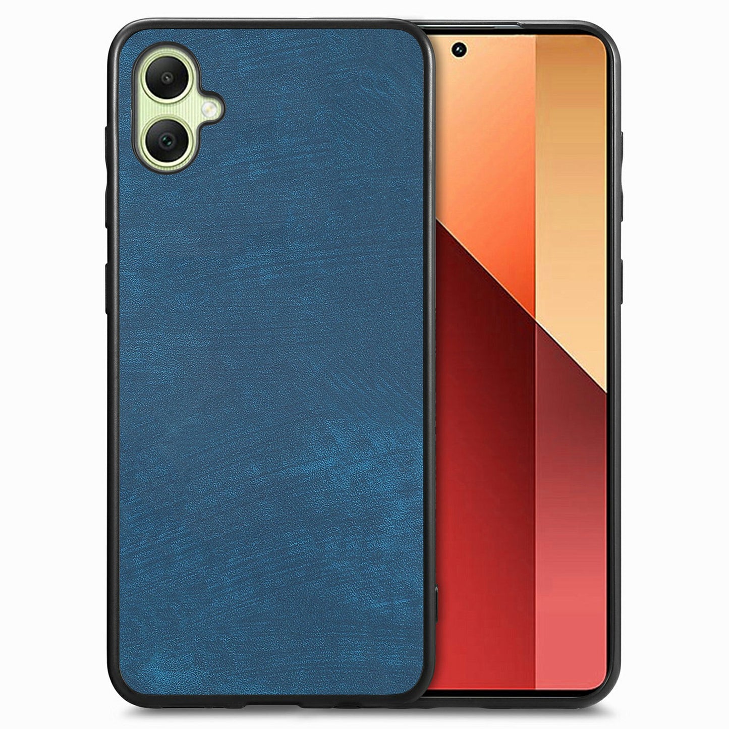 For Samsung Galaxy A06 Case Retro Leather + TPU Shockproof Protective Phone Cover - Blue