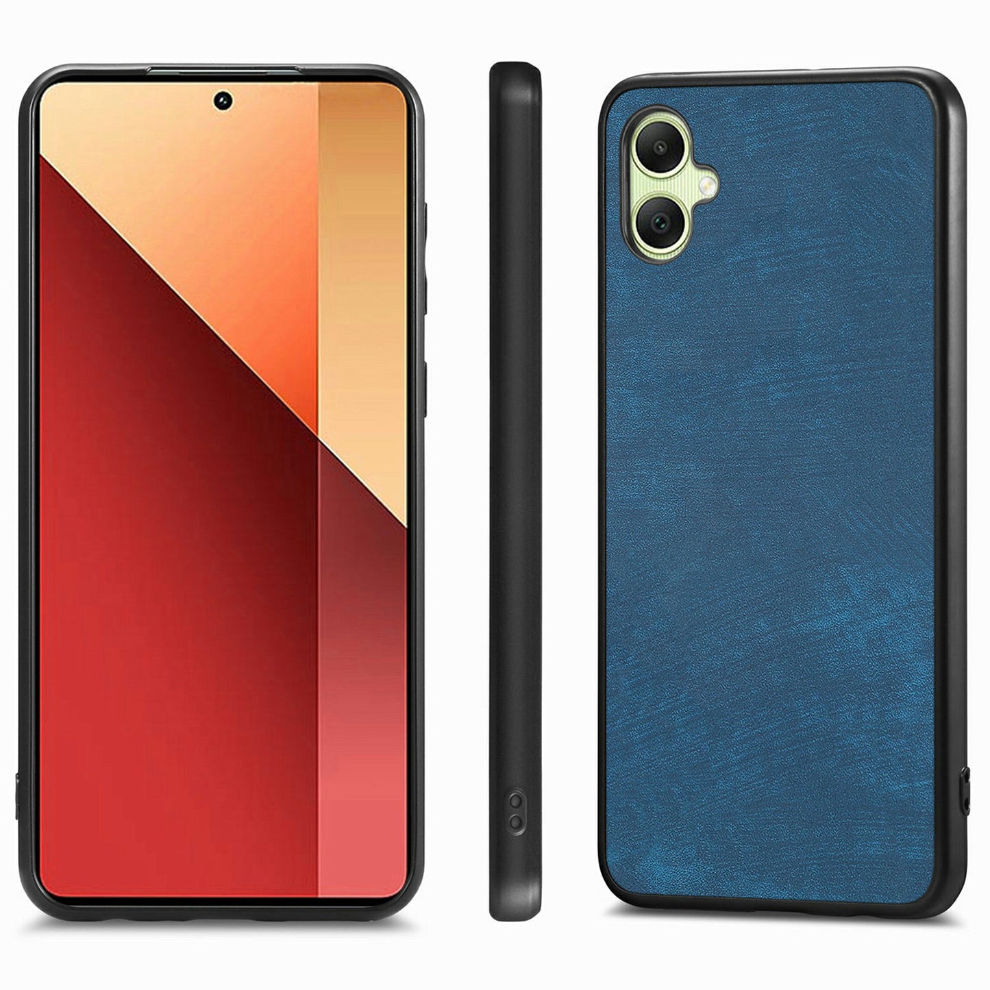 For Samsung Galaxy A06 Case Retro Leather + TPU Shockproof Protective Phone Cover - Blue