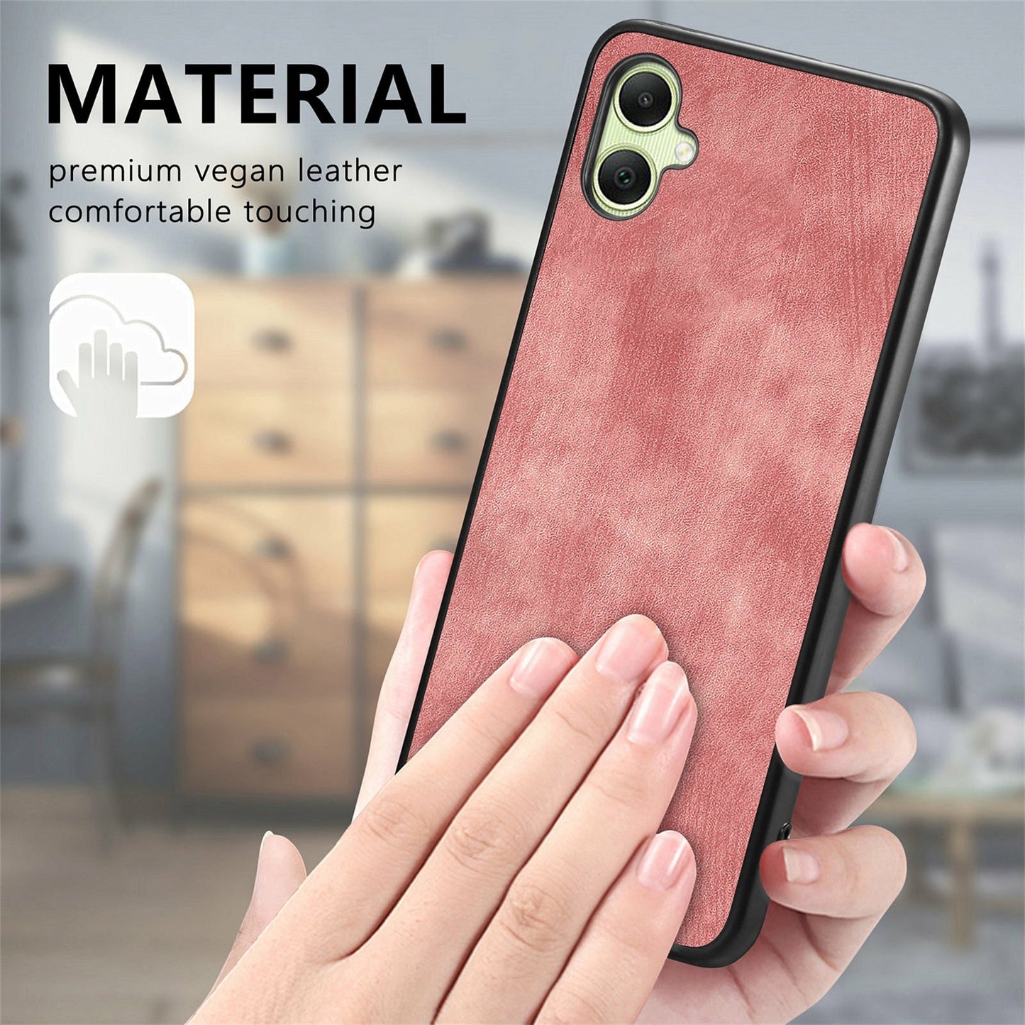 For Samsung Galaxy A06 Case Retro Leather + TPU Shockproof Protective Phone Cover - Brown