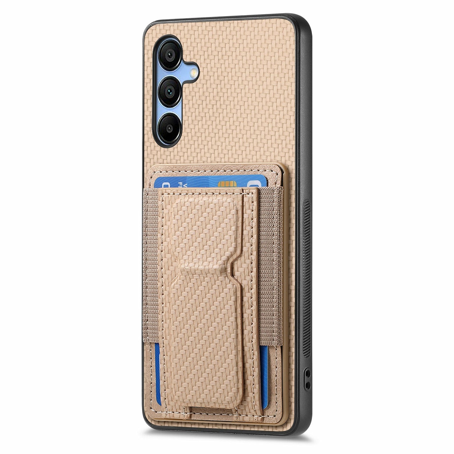 For Samsung Galaxy A16 4G / 5G Case Kickstand Card Holder Leather Back Cover - Beige