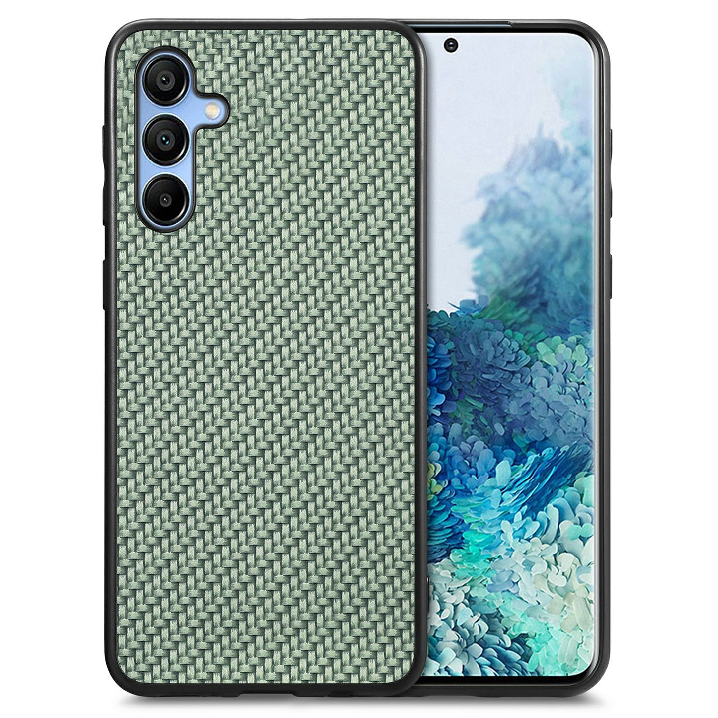 For Samsung Galaxy A16 4G / 5G Case Carbon Fiber Texture PU+PC+TPU Phone Cover - Green