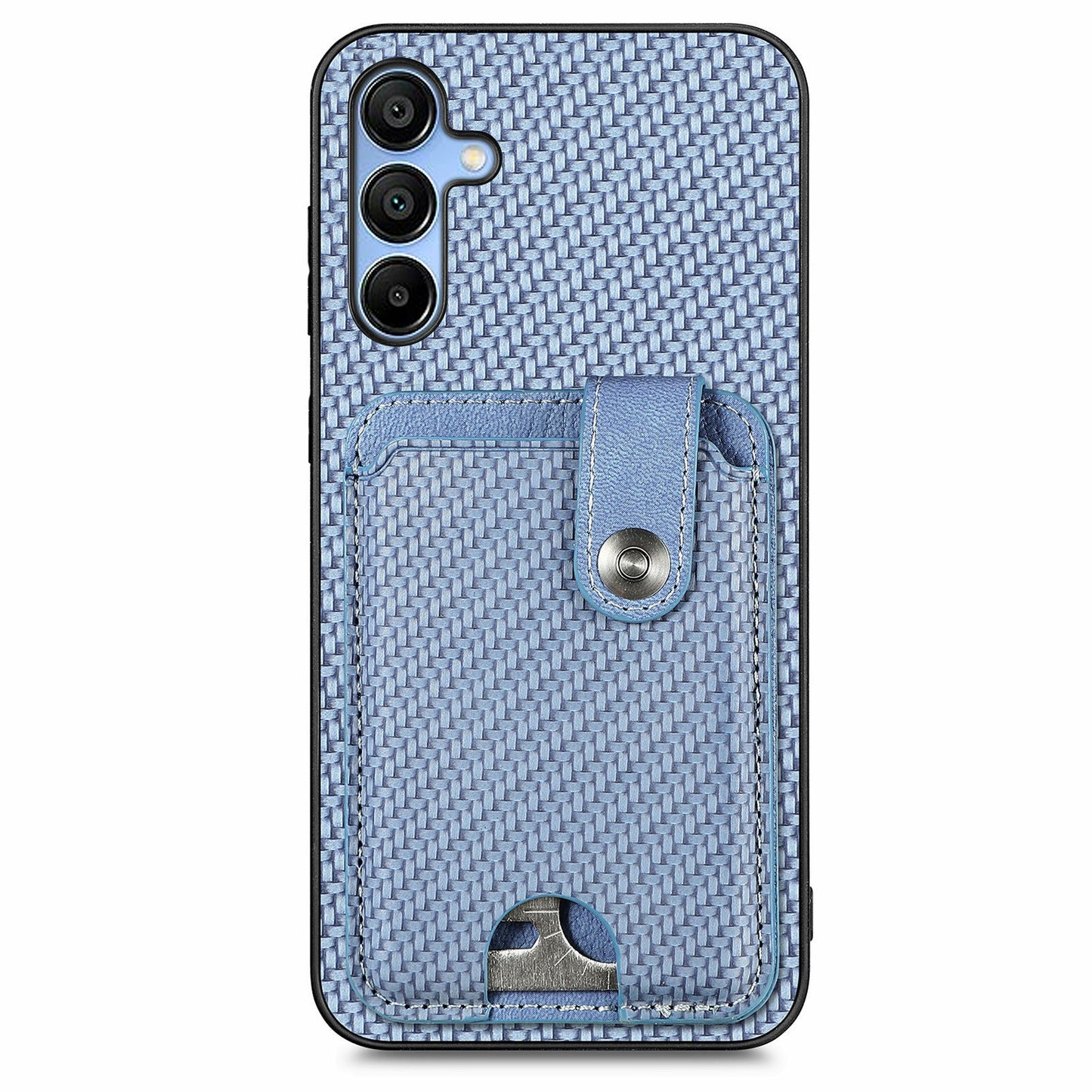 For Samsung Galaxy A16 4G / 5G Case Card Holder Leather+PC+TPU Phone Cover with Card Knife - Blue