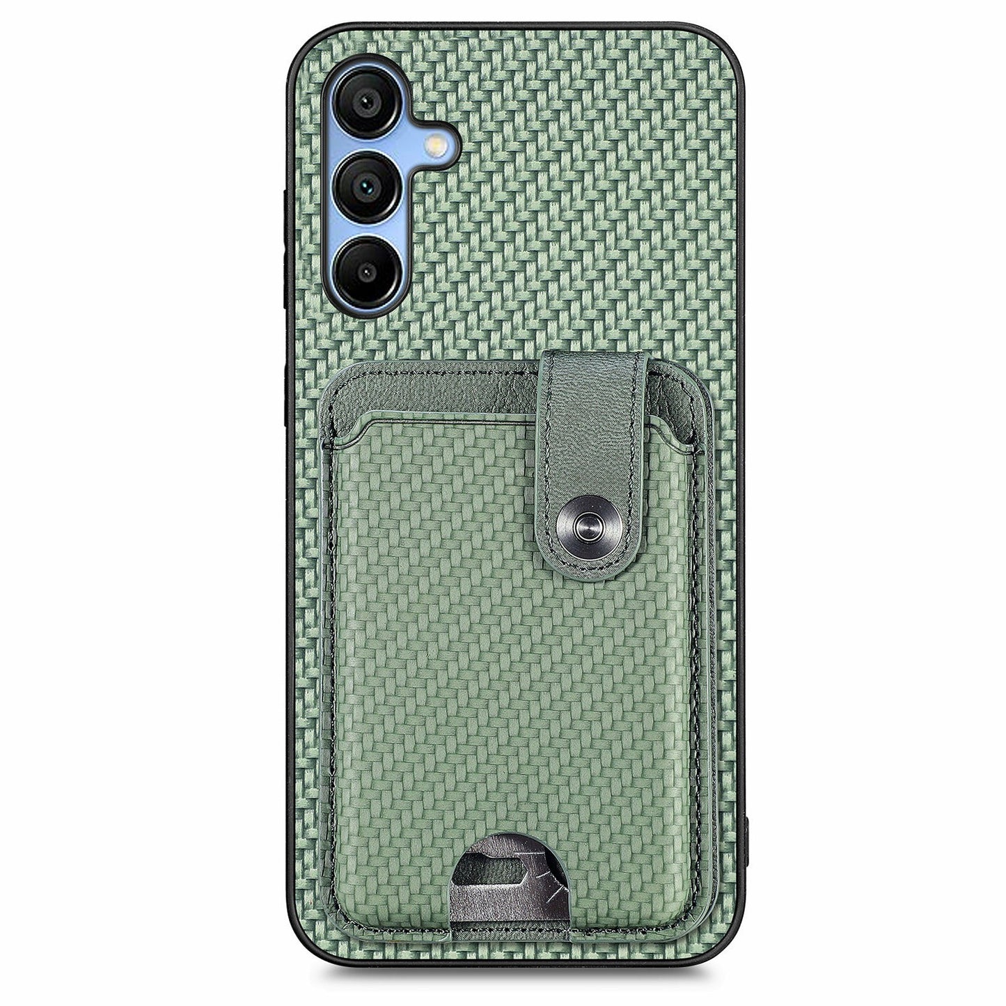 For Samsung Galaxy A16 4G / 5G Case Card Holder Leather+PC+TPU Phone Cover with Card Knife - Green