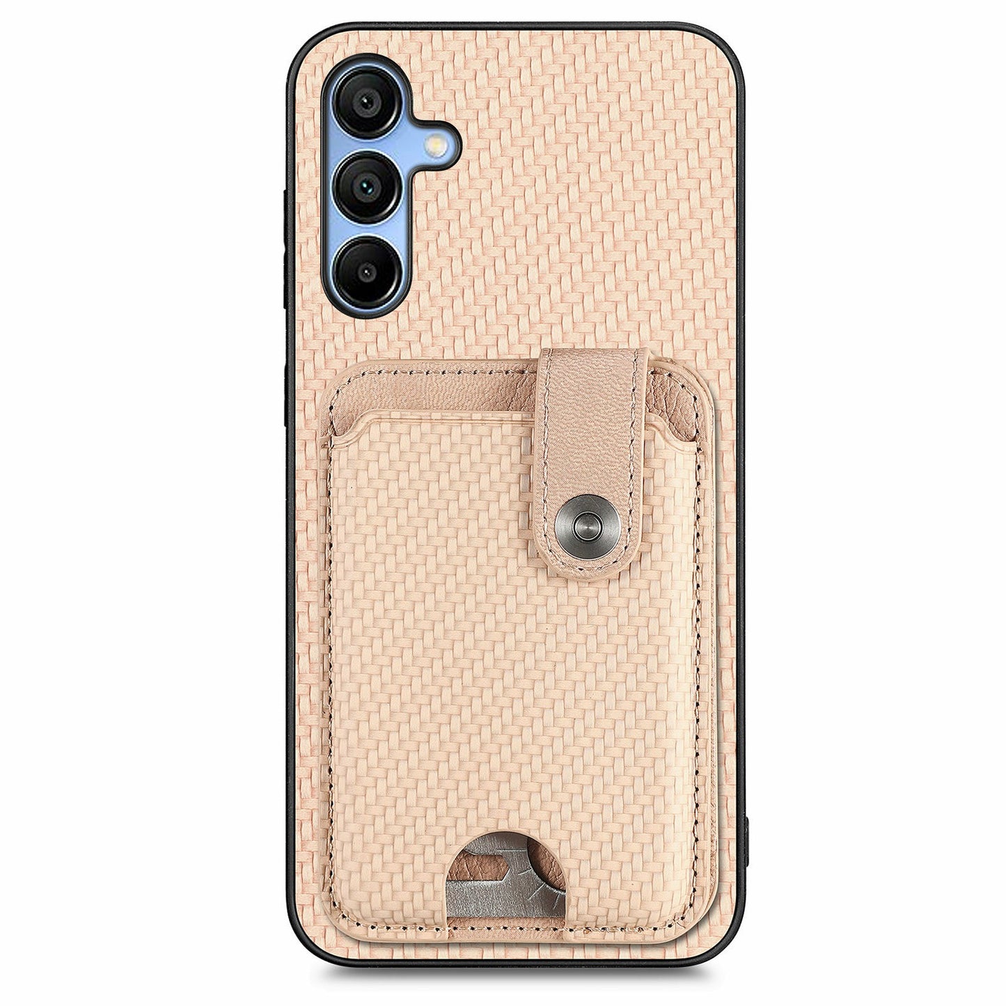 For Samsung Galaxy A16 4G / 5G Case Card Holder Leather+PC+TPU Phone Cover with Card Knife - Khaki