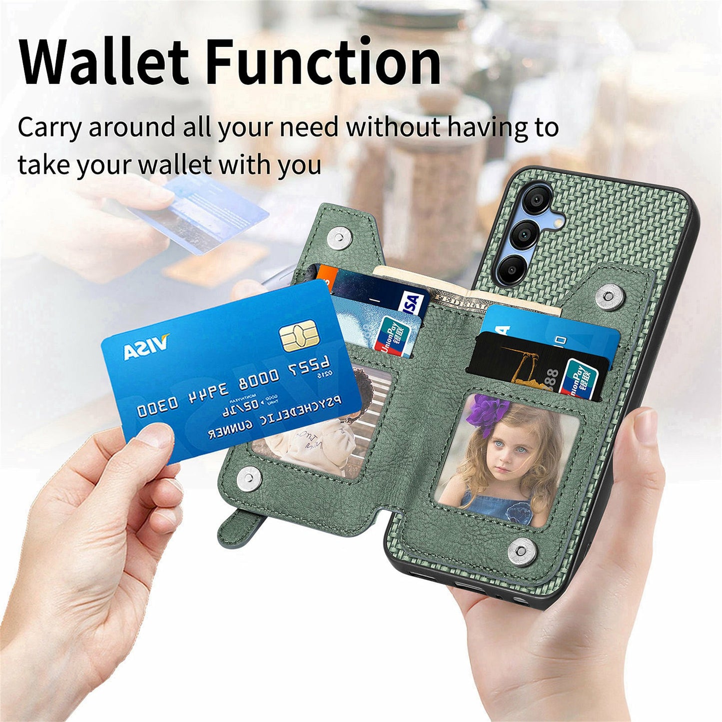 For Samsung Galaxy A16 4G / 5G Case Leather+PC+TPU Zipper Pocket Kickstand Phone Cover - Brown