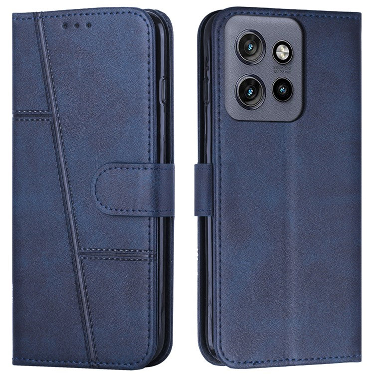 For Motorola Edge 50 Neo 5G / Moto S50 5G / Thinkphone 25 5G Case Stand Flip Protective Leather Phone Cover - Sapphire