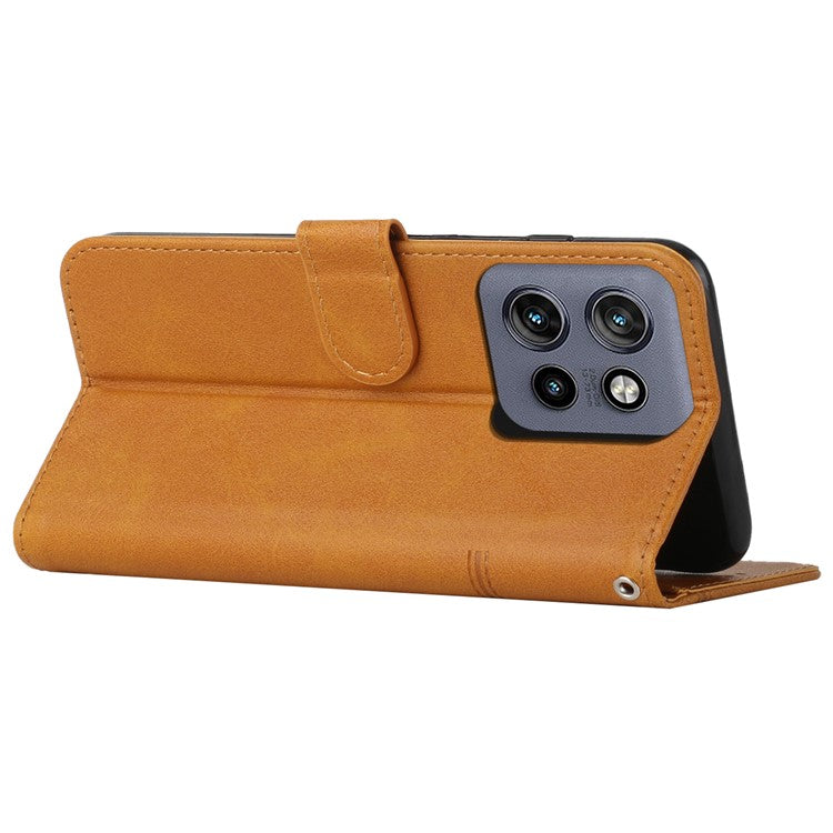For Motorola Edge 50 Neo 5G / Moto S50 5G / Thinkphone 25 5G Case Stand Flip Protective Leather Phone Cover - Yellow