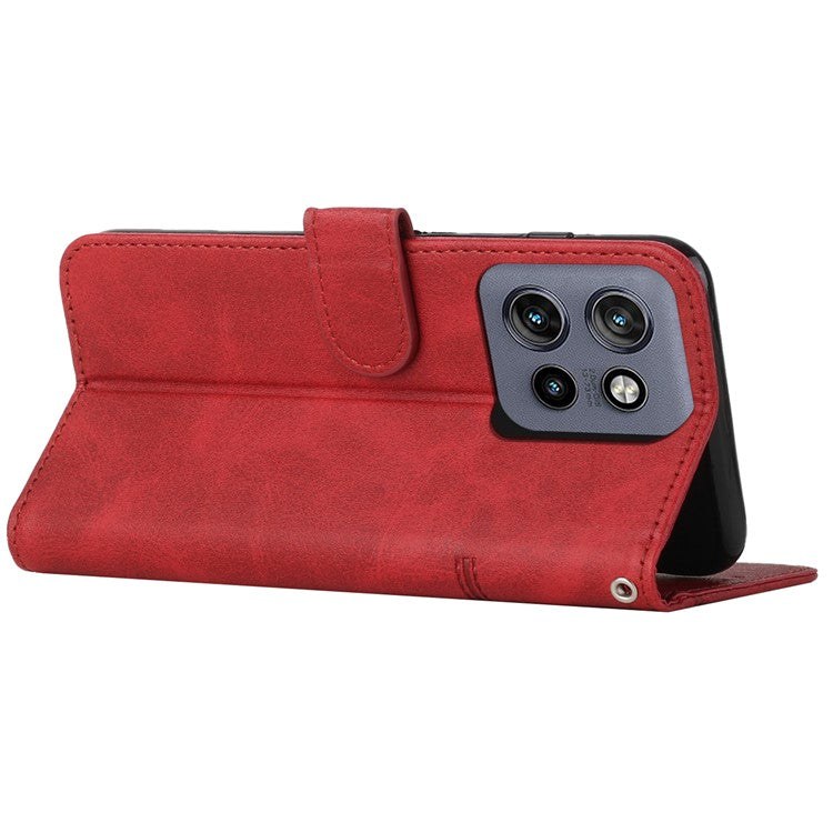 For Motorola Edge 50 Neo 5G / Moto S50 5G / Thinkphone 25 5G Case Stand Flip Protective Leather Phone Cover - Red