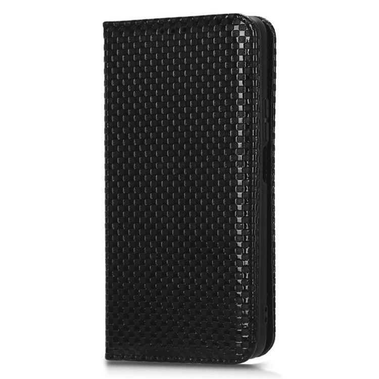 For Honor X9 5G / X30 5G / Magic4 Lite 5G Wallet Stand Grid Texture Phone Case PU Leather Magnetic Auto-absorbed Anti-drop Cover - Black