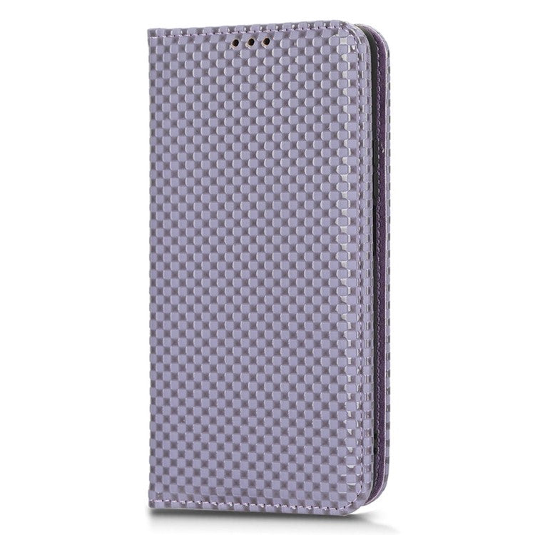 For Honor X9 5G / X30 5G / Magic4 Lite 5G Wallet Stand Grid Texture Phone Case PU Leather Magnetic Auto-absorbed Anti-drop Cover - Light Purple