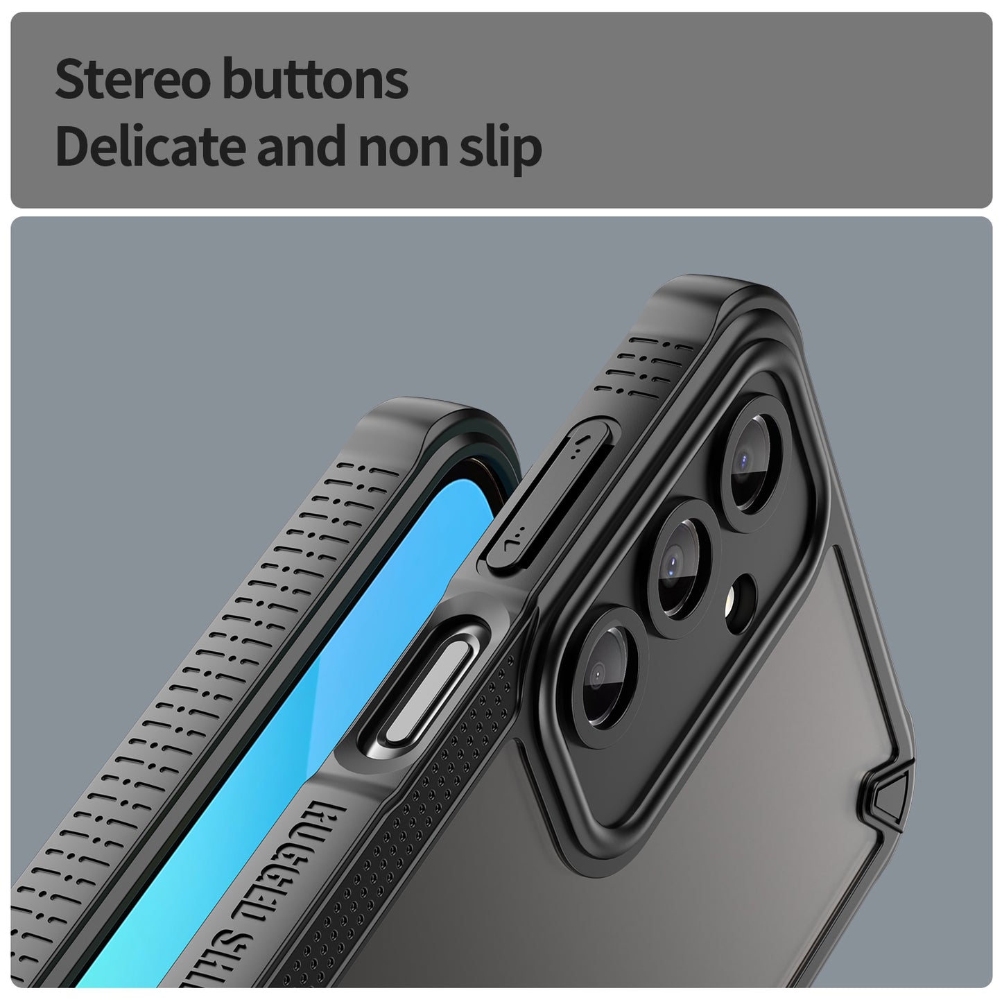 Armor Series For Samsung Galaxy A16 5G / 4G Case PC+TPU Semi-Transparent Frosted Finish Protective Phone Cover - Black