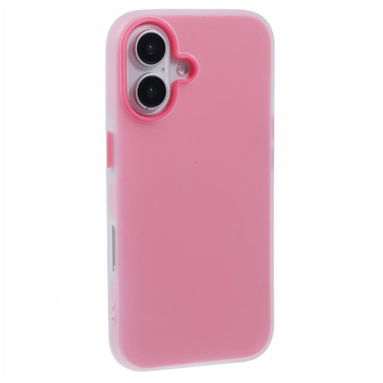 For iPhone 16 Case Detachable TPU Shockproof Phone Cover - Rose