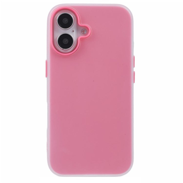 For iPhone 16 Case Detachable TPU Shockproof Phone Cover - Rose